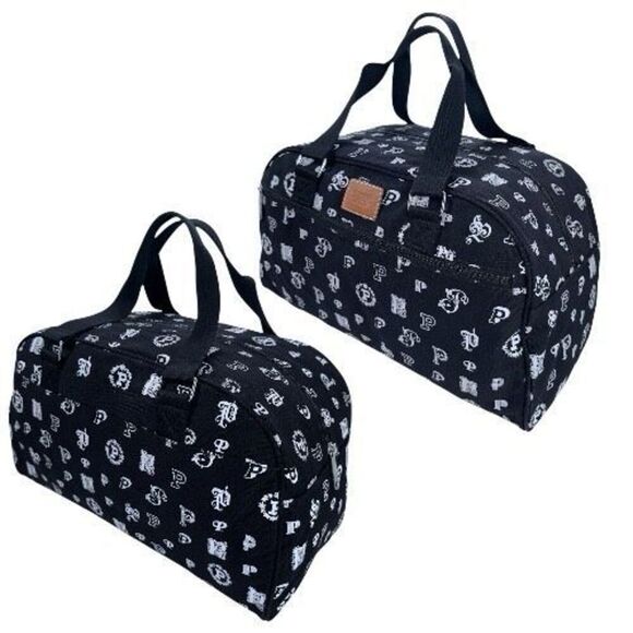 Victoria Secret PINK Varsity Rolling Expandable Luggage Duffle Bag 2 piece Set - Picture 5 of 8